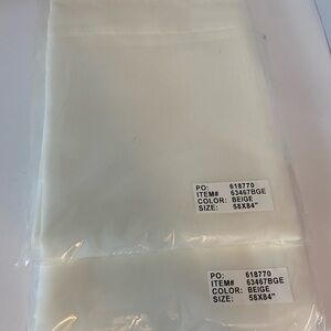 Sheer window curtains drapes 58x84 pocket rod 2 panels Beige.New in Package